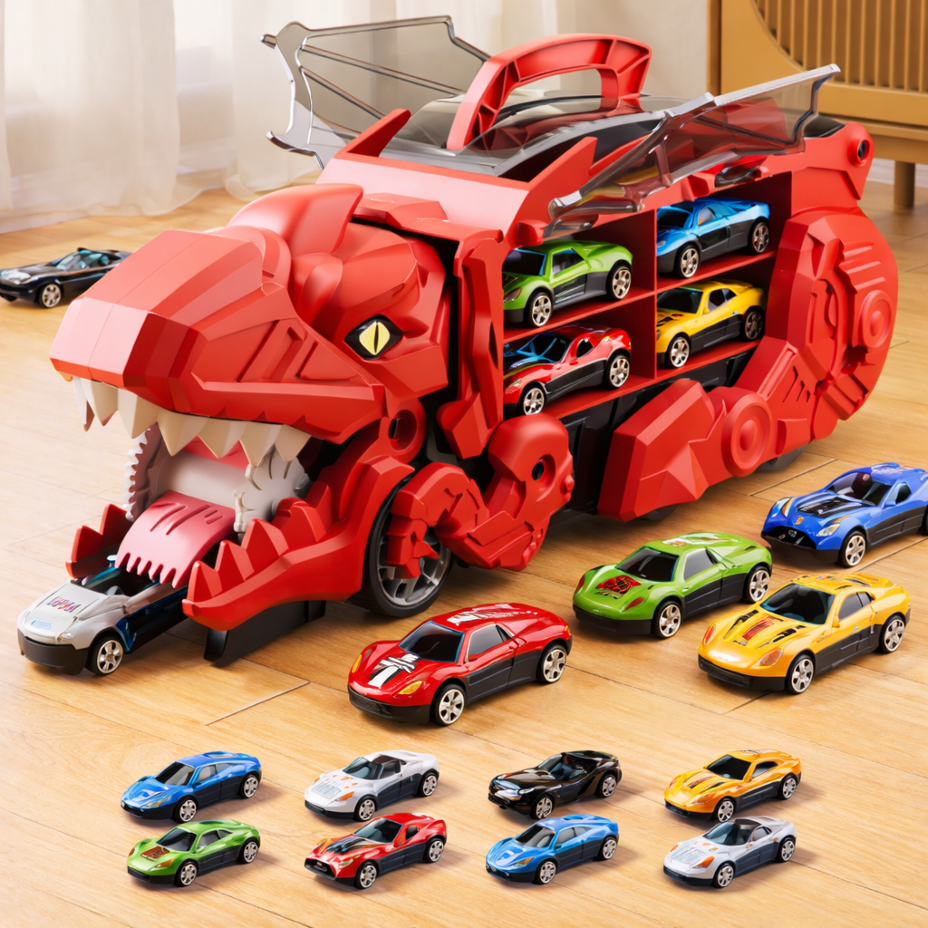 Toy Car Dinosaur Transport Truck Storage Racing Tracks