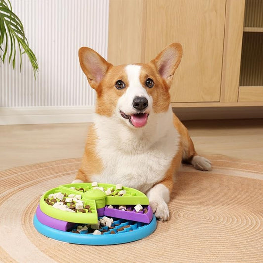 Dog Bowl Food Dispenser Interactive Slow Feeder