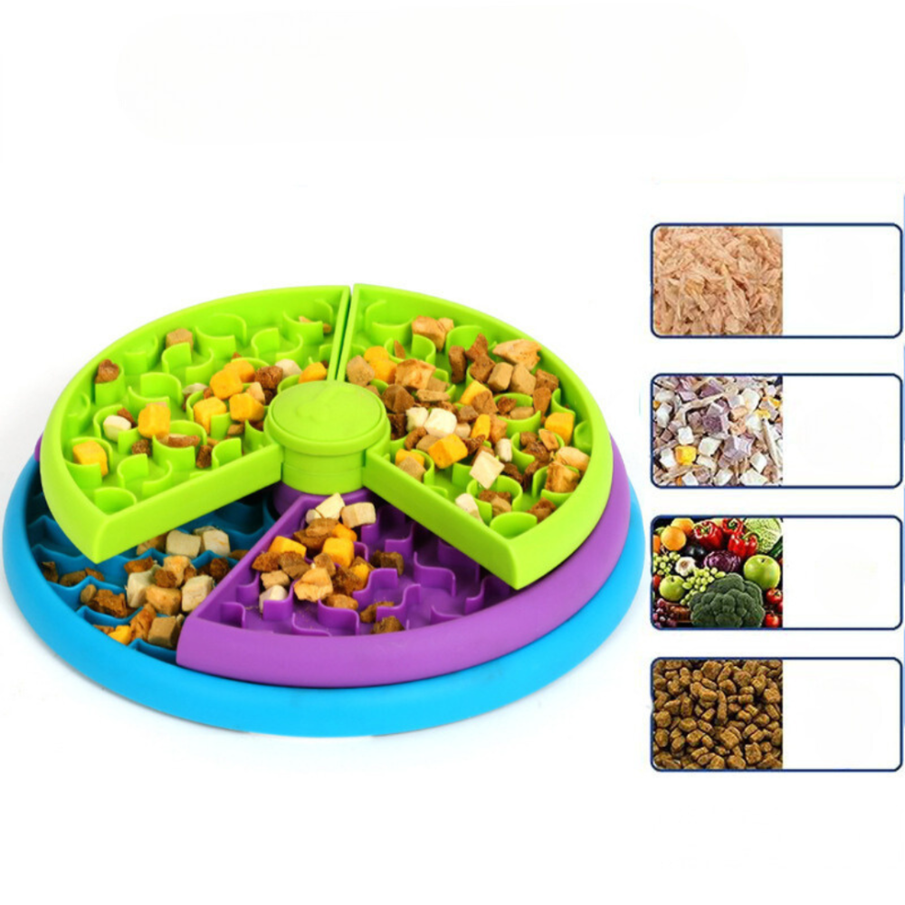 Dog Bowl Food Dispenser Interactive Slow Feeder