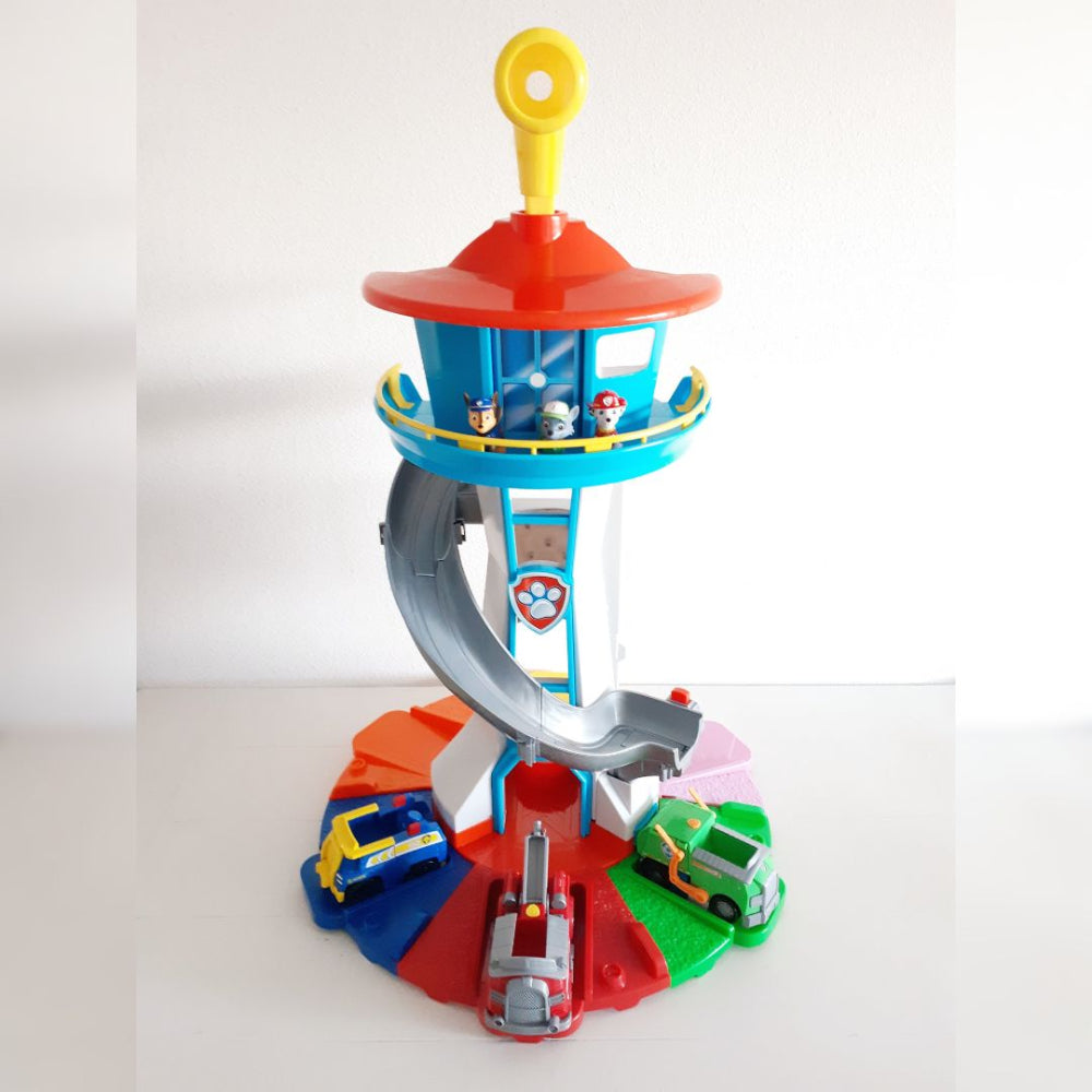 Toy Car Track Playset Multi Level Slide Tower Racing Set