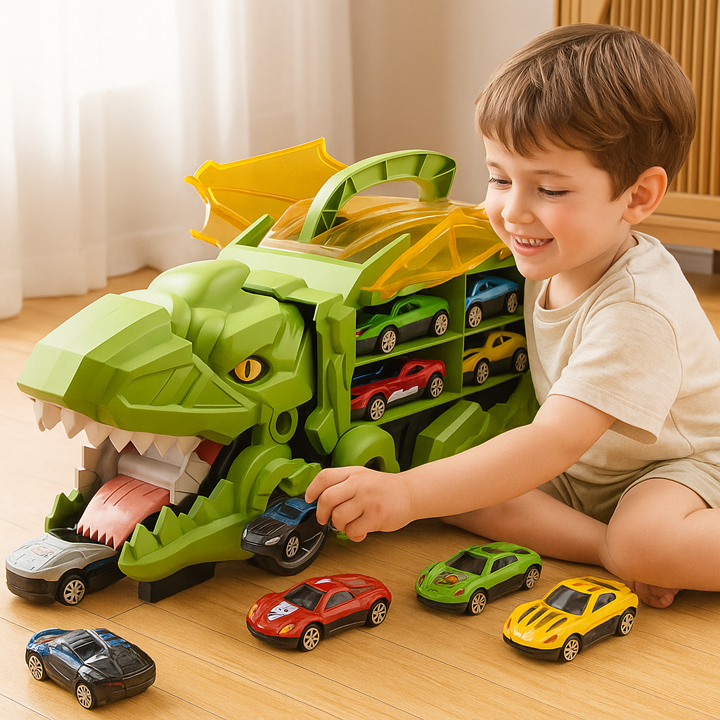 Toy Car Dinosaur Transport Truck Storage Racing Tracks