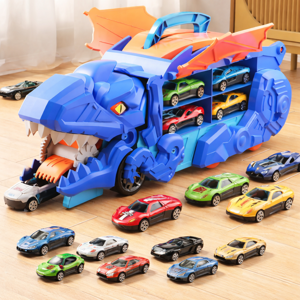 Toy Car Dinosaur Transport Truck Storage Racing Tracks