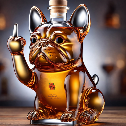 Whiskey Decanter Bulldog Glass Bottle Funny Bar Display