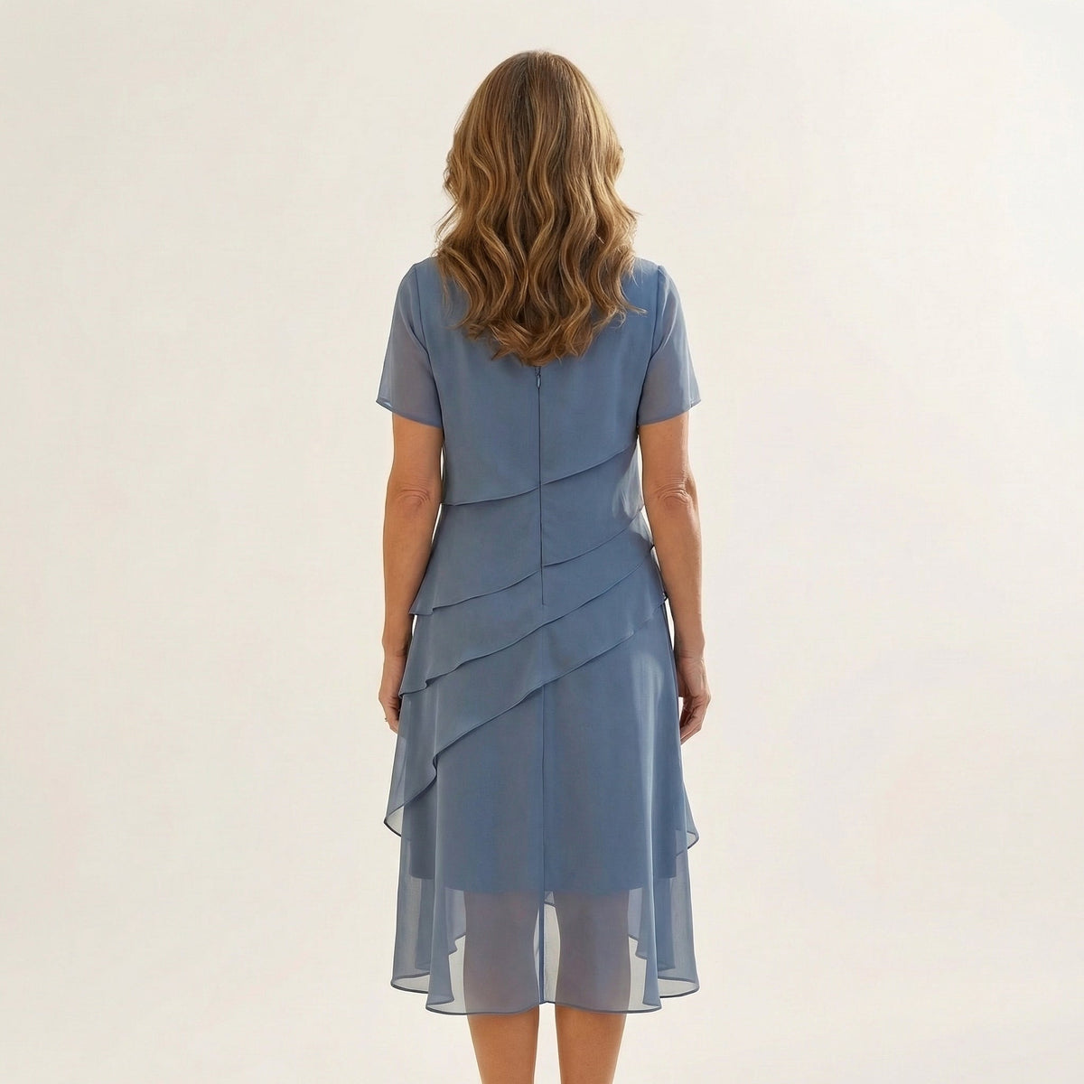 Angela | Tiered Chiffon Midi Dress