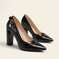 Argelia | Croc-Embossed Block Heel Pump