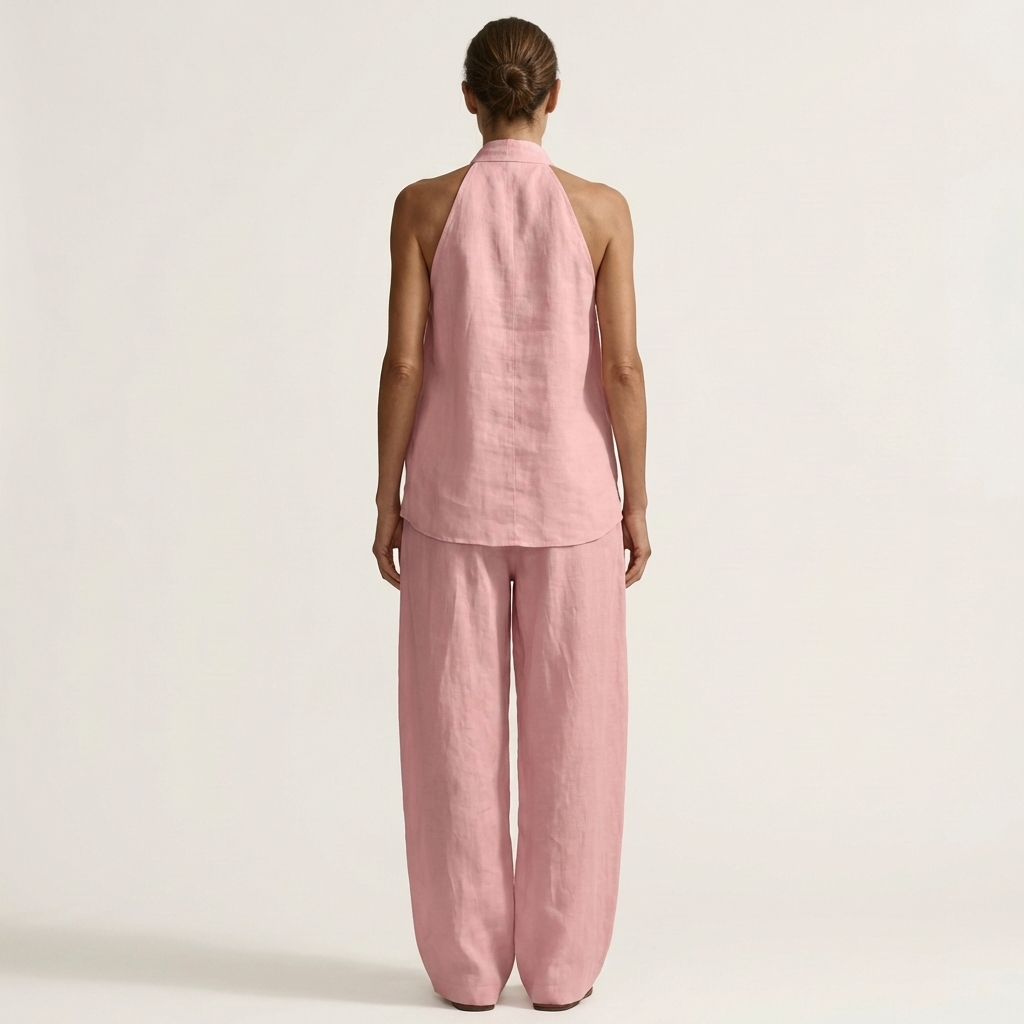 Alima | Linen-Look Halter Set
