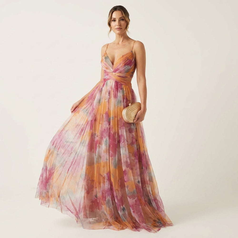 Watercolor maxi dress